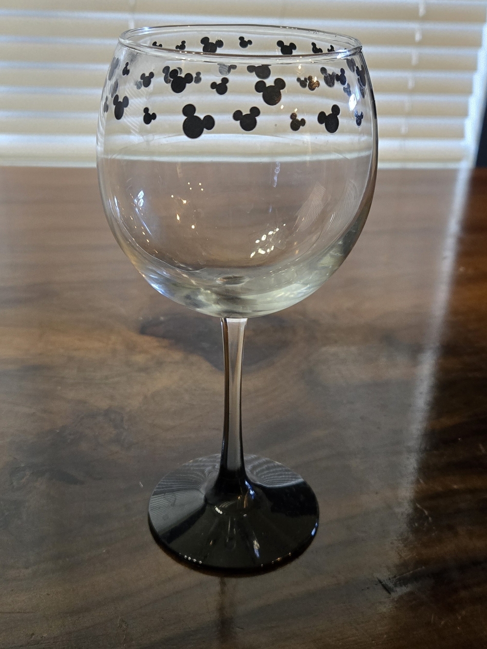 Mickey Mouse Black Accent Wine Glass